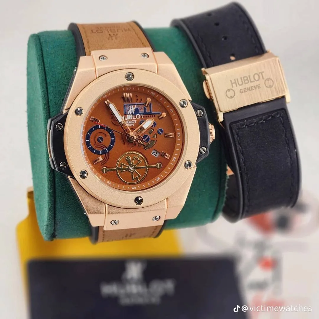 Hublot Luxury-Inspired Men's Skeleton Leather Wristwatch 2