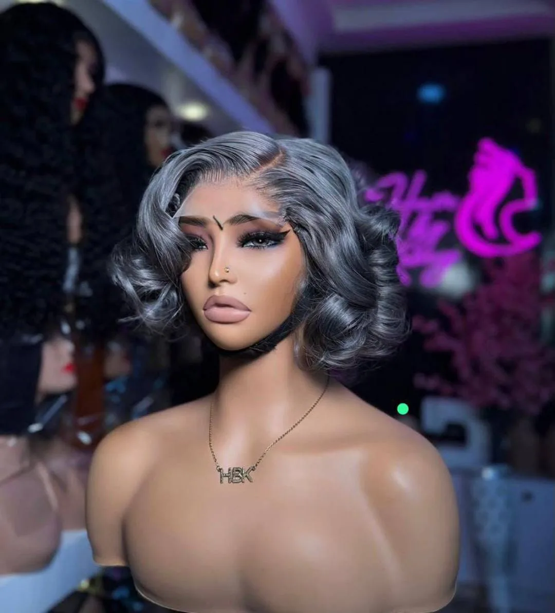 Grey Bouncy wig