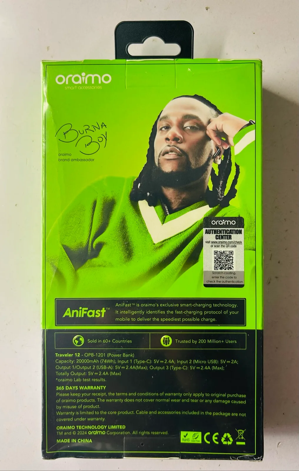 Original Oraimo 20,000mAh Fast Charging Power Bank 2