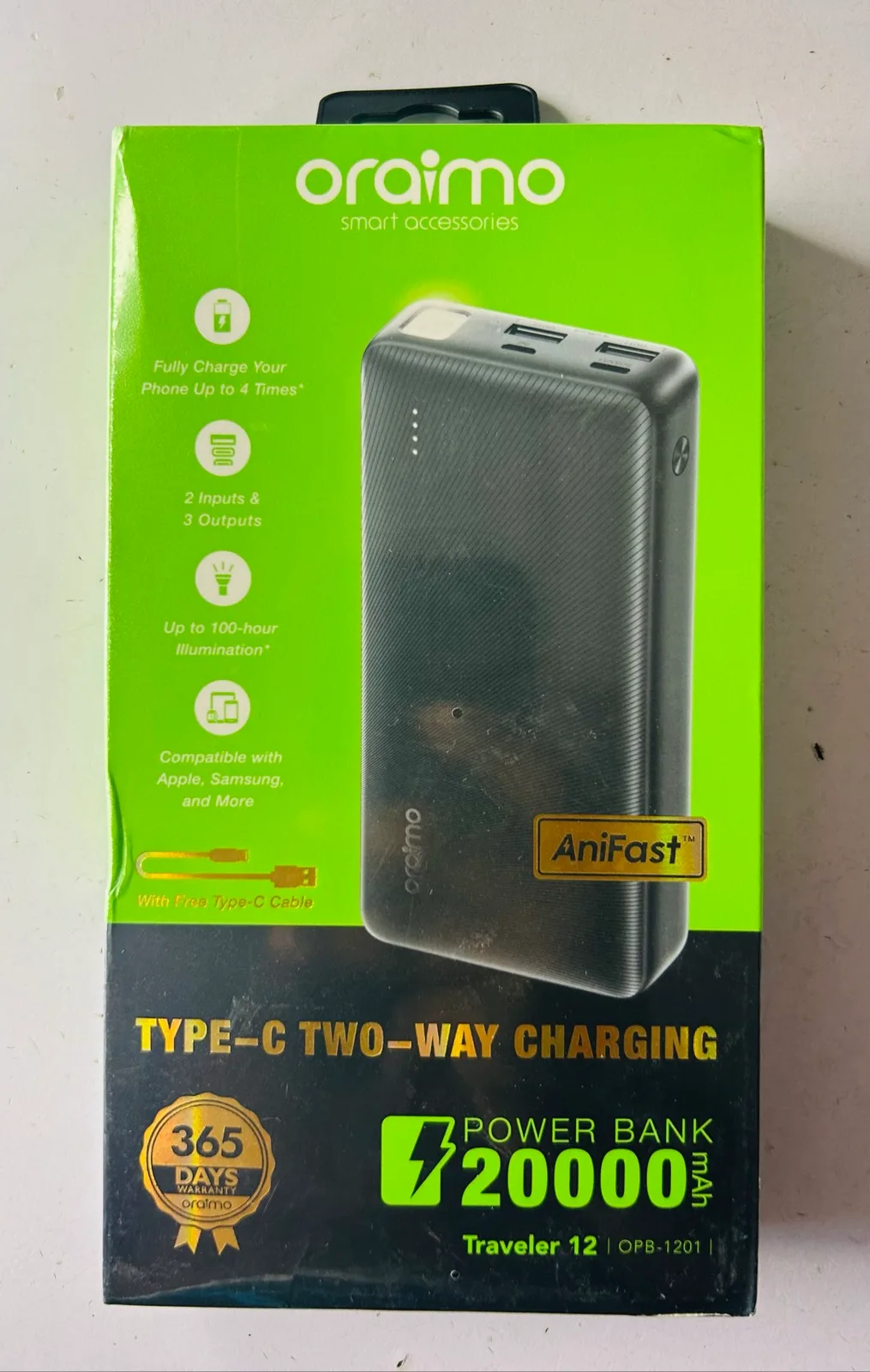 Original Oraimo 20,000mAh Fast Charging Power Bank 3